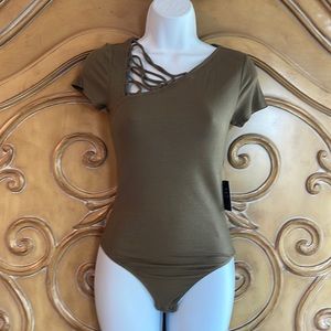NWT Express lace up accent bodysuit